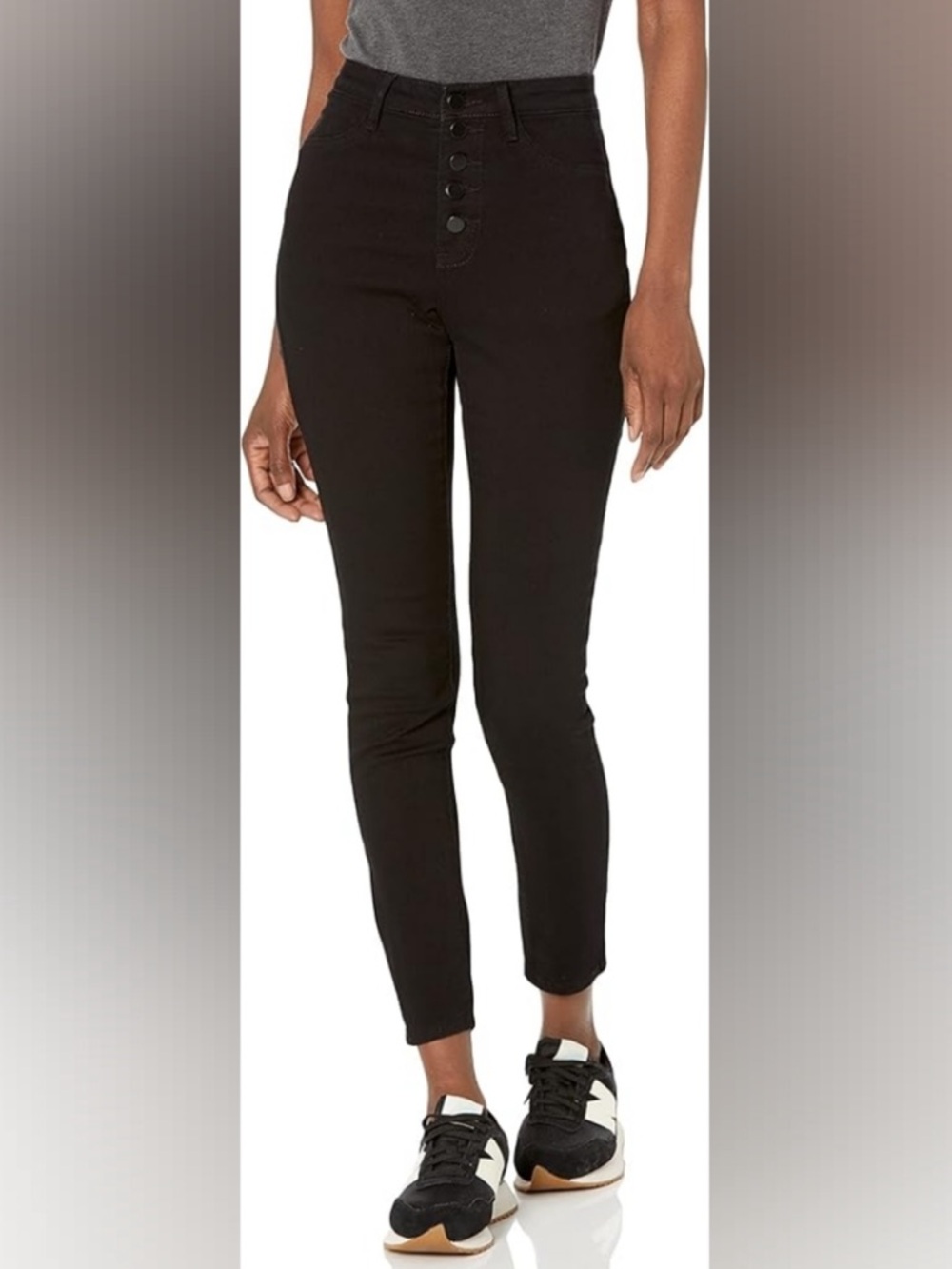 Dollhouse Black High-Rise Button-Front Skinny Jeans